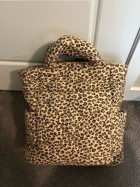 BEIS Leopard Quilted Diaper Bag
